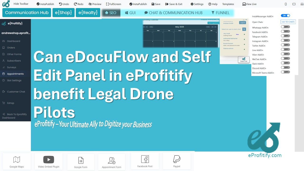 Can eDocuFlow and Self Edit Panel in eProfitify benefit Legal Drone Pilots